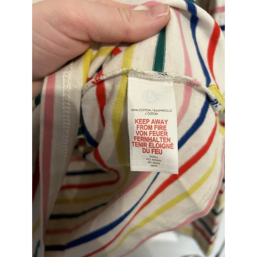 NWT‎ Boden Girls 15-16 y Shirt Striped Long Sleeve Boat Neck Top Rainbow Cotton